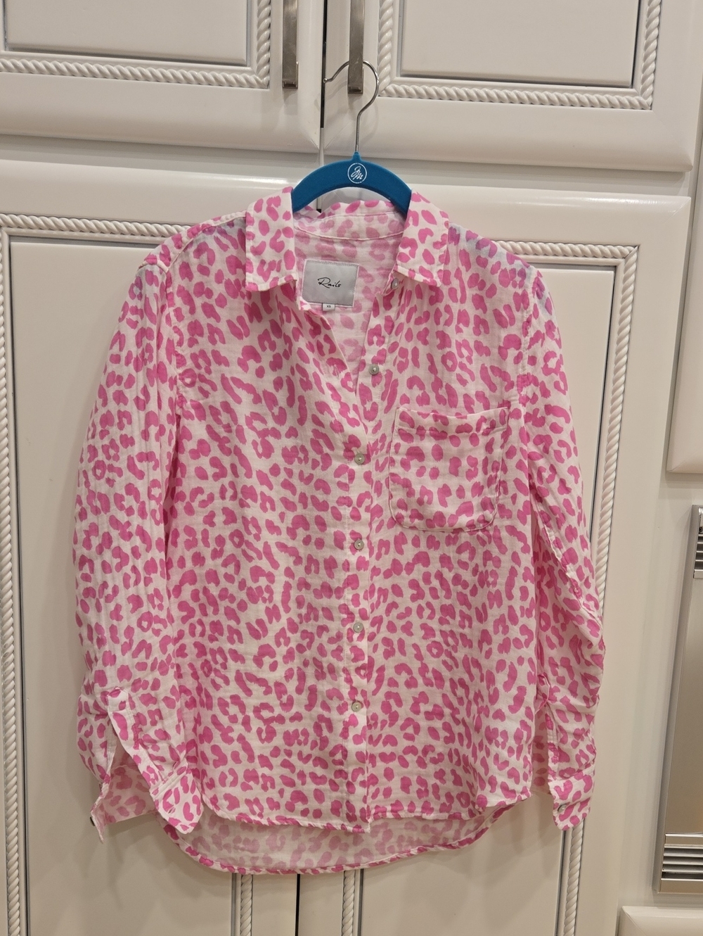 Rails Pink Leopard Print Button-Down Shirt